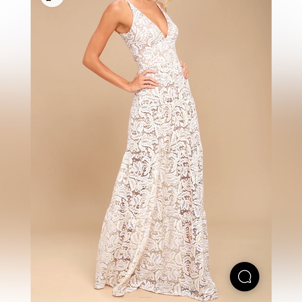 NWOT Dress the Population Melina Gold and White Lace Maxi Dress
Size XS - Picture 2 of 7